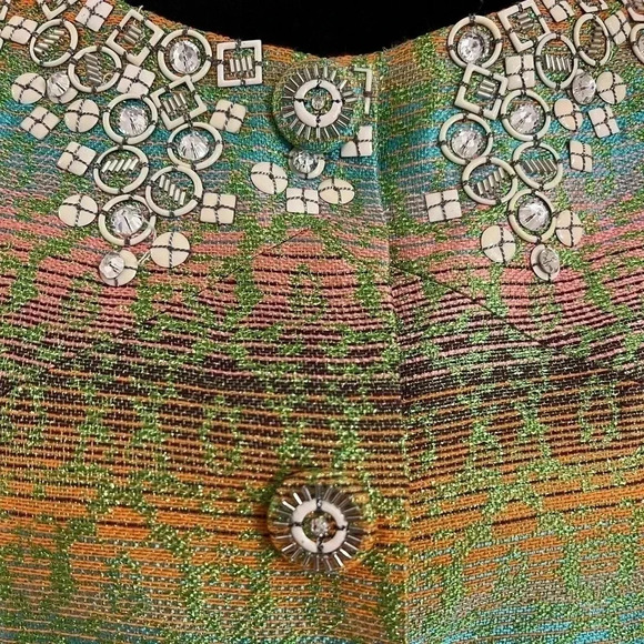 Matthew Williamson Colorful Tunic Jacket Jeweled Neckline 14 RARE - Picture 7 of 12